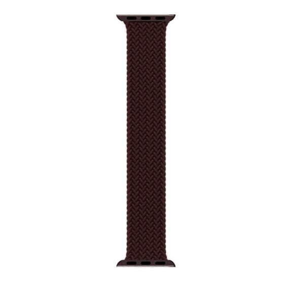 Microsonic Apple Watch SE 2022 44mm Kordon, (Large Size, 160mm) Braided Solo Loop Band Koyu Bordo