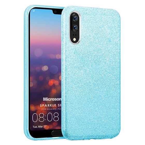 Microsonic Huawei P20 Kılıf Sparkle Shiny Mavi