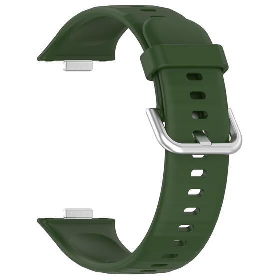 Microsonic Huawei Watch Fit 4 Kordon, Silicone Sport Band Koyu Yeşil