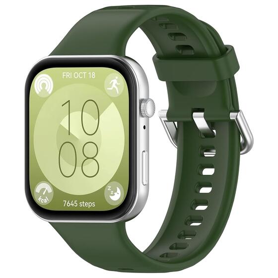 Microsonic Huawei Watch Fit 4 Kordon, Silicone Sport Band Koyu Yeşil