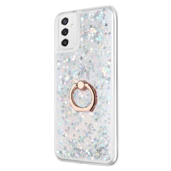 Microsonic Samsung Galaxy M52 Kılıf Glitter Liquid Holder Gümüş