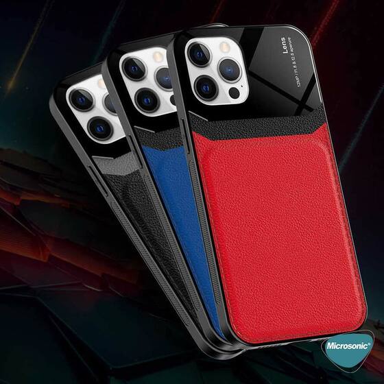 Microsonic Apple iPhone XS Kılıf Uniq Leather Lacivert