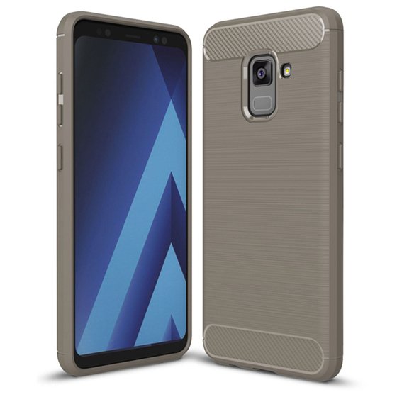 Microsonic Samsung Galaxy A8 Plus 2018 Kılıf Room Silikon Gri