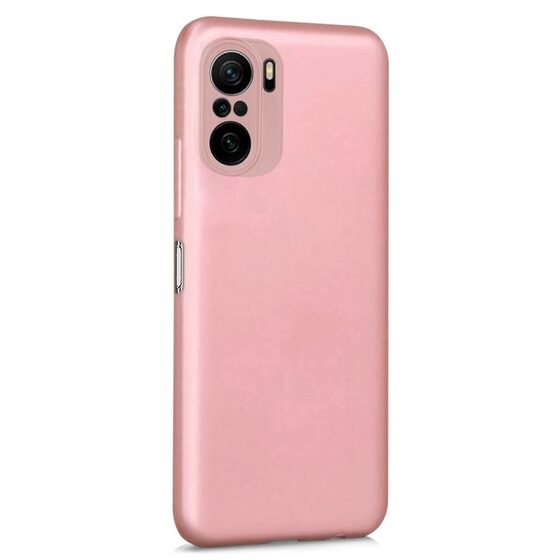 Microsonic Matte Silicone Xiaomi Poco F3 Kılıf Rose Gold