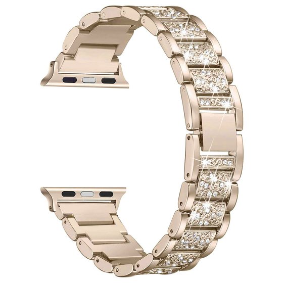 Microsonic Apple Watch Series 4 44mm Metal Dressy Jewelry Kordon Gold