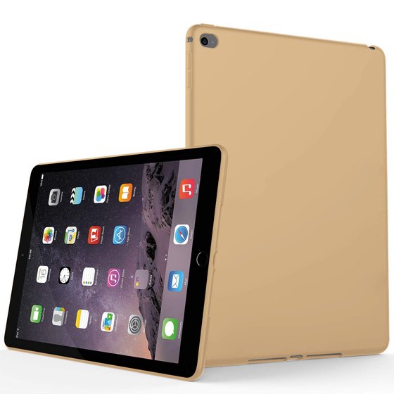 Microsonic Matte Silicone Apple iPad Air 2 (A1566-A1567) Kılıf Gold