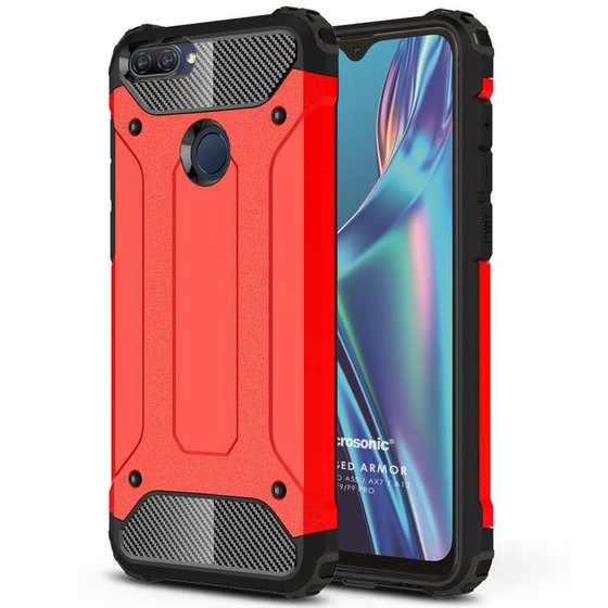 Microsonic Oppo F9 / F9 Pro Kılıf Rugged Armor Kırmızı