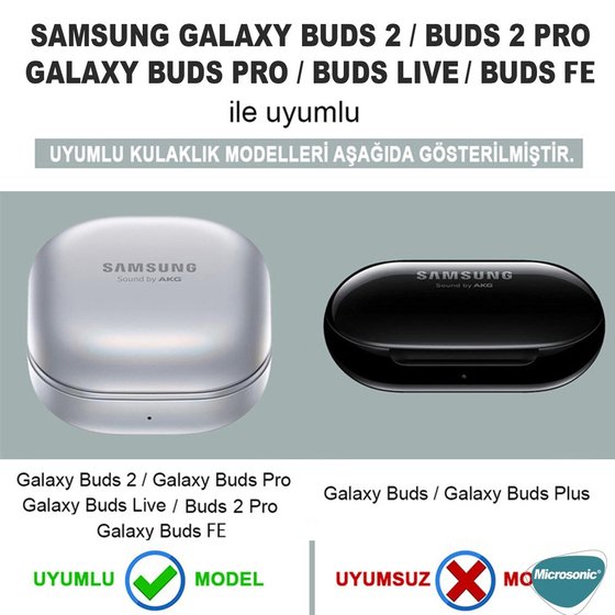 Microsonic Samsung Galaxy Buds Live Kılıf Cherry Figürlü Bej