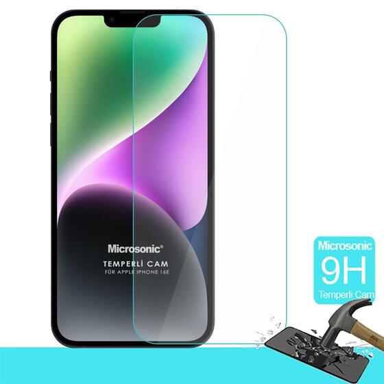 Microsonic Apple iPhone 16e Tempered Glass Cam Ekran Koruyucu