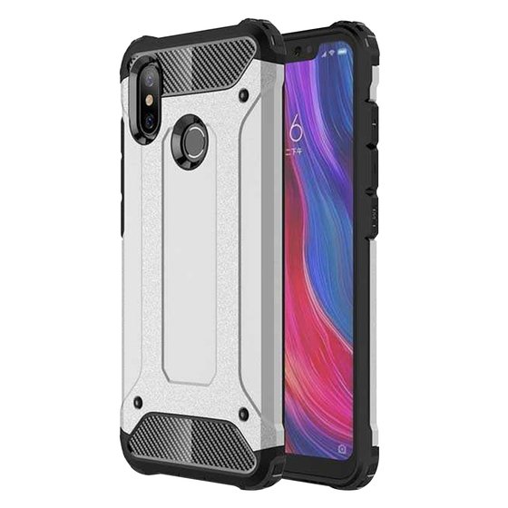 Microsonic Xiaomi Mi 8 Kılıf Rugged Armor Gümüş