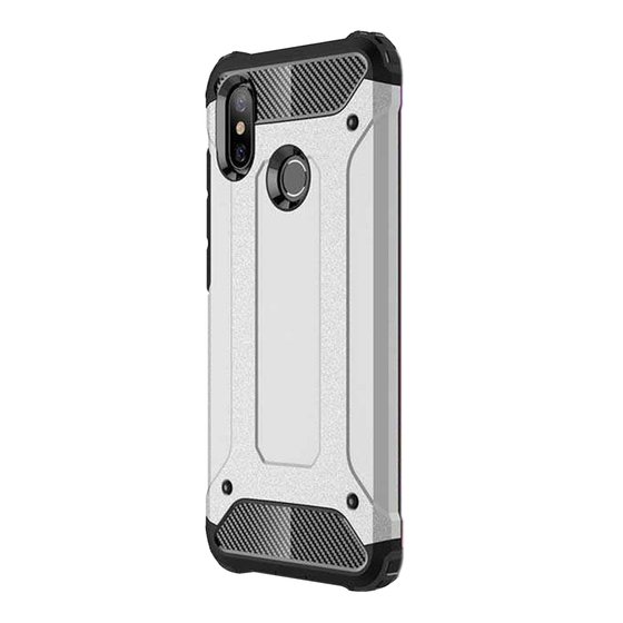 Microsonic Xiaomi Mi 8 Kılıf Rugged Armor Gümüş