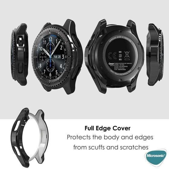 Microsonic Samsung Galaxy Watch 4 Classic 46mm Kılıf 360 Full Round Soft Silicone Siyah