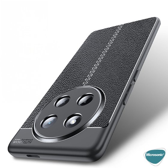Microsonic Honor Magic 7 Lite Kılıf Deri Dokulu Silikon Siyah