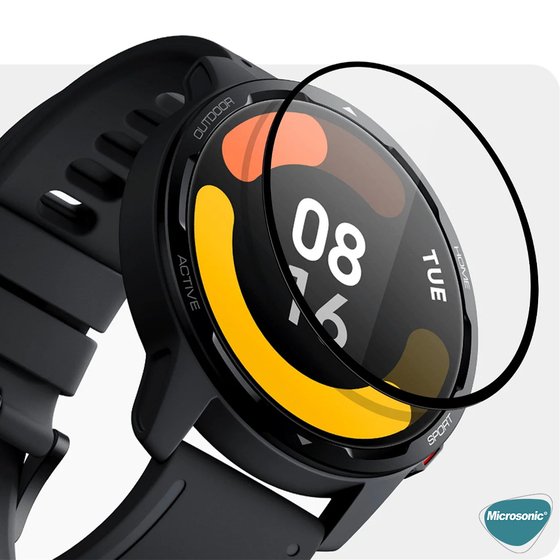 Microsonic Xiaomi Watch S1 Pro Tam Kaplayan Nano Cam Ekran Koruyucu Siyah