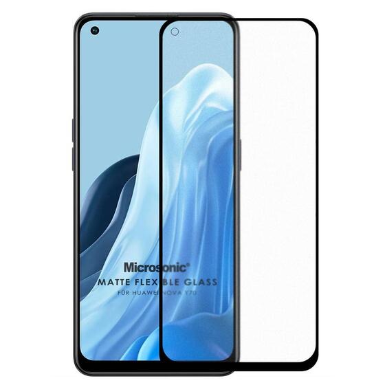 Microsonic Huawei Nova Y70 Seramik Matte Flexible Ekran Koruyucu Siyah