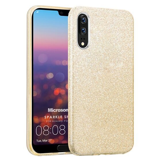 Microsonic Huawei P20 Kılıf Sparkle Shiny Gold