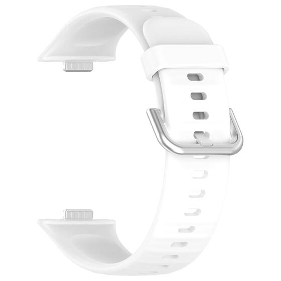 Microsonic Huawei Watch Fit 4 Kordon, Silicone Sport Band Beyaz