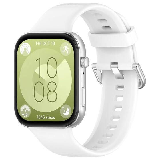 Microsonic Huawei Watch Fit 4 Kordon, Silicone Sport Band Beyaz