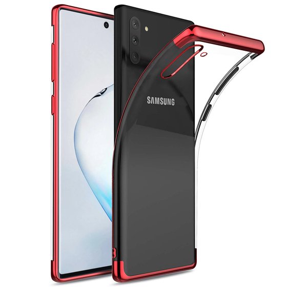 Microsonic Samsung Galaxy Note 10 Kılıf Skyfall Transparent Clear Kırmızı