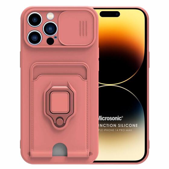 Microsonic Apple iPhone 14 Pro Max Kılıf Multifunction Silicone Pembe