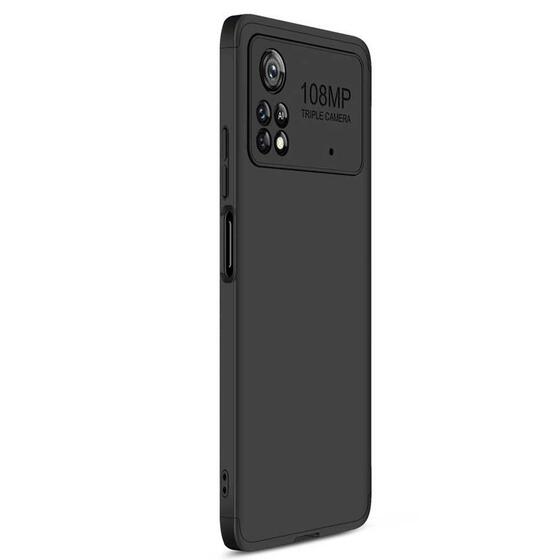 Microsonic Xiaomi Poco X4 Pro 5G Kılıf Double Dip 360 Protective Siyah