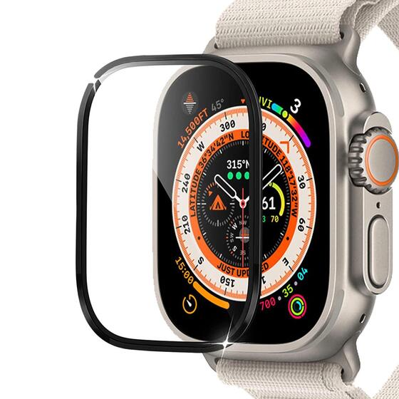 Microsonic Apple Watch Ultra 2 Tam Kaplayan Cam Ekran Koruyucu V2 Siyah