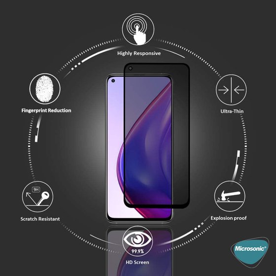 Microsonic Oppo Reno 7 Lite Privacy 5D Gizlilik Filtreli Cam Ekran Koruyucu Siyah