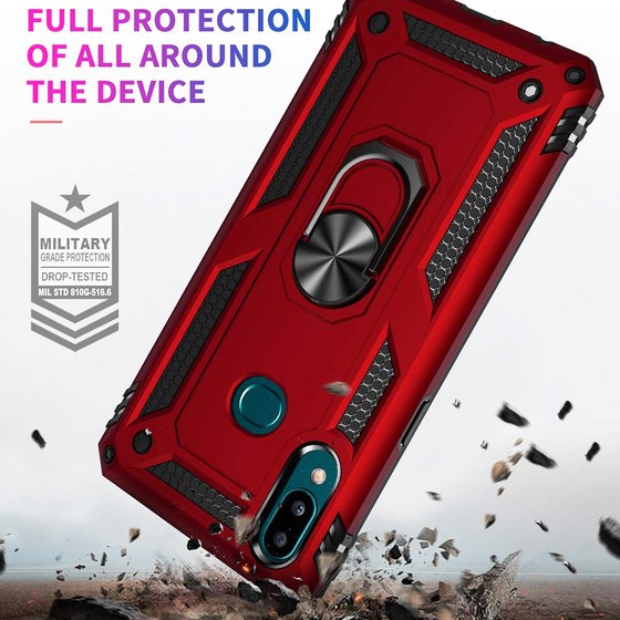 Microsonic Samsung Galaxy A10s Kılıf Military Ring Holder Lacivert