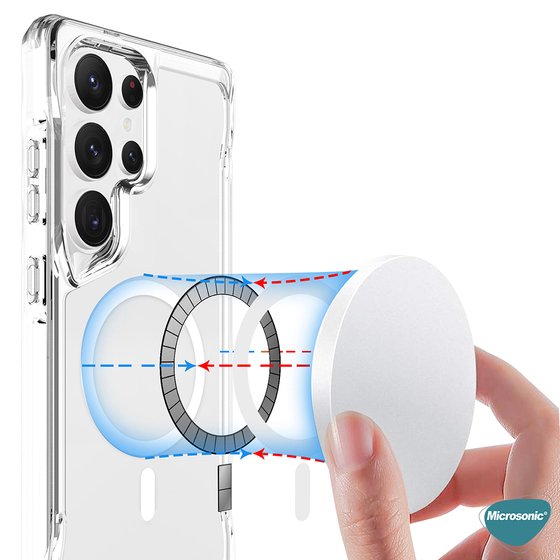 Microsonic Samsung Galaxy S25 Ultra Kılıf MagSafe Trex Bumper Şeffaf