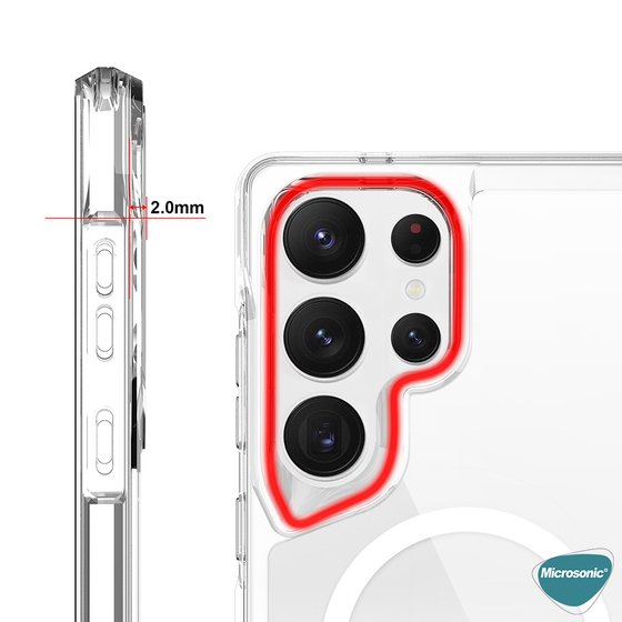 Microsonic Samsung Galaxy S25 Ultra Kılıf MagSafe Trex Bumper Şeffaf