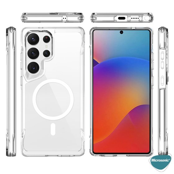 Microsonic Samsung Galaxy S25 Ultra Kılıf MagSafe Trex Bumper Şeffaf