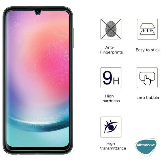 Microsonic Samsung Galaxy A24 Tempered Glass Cam Ekran Koruyucu