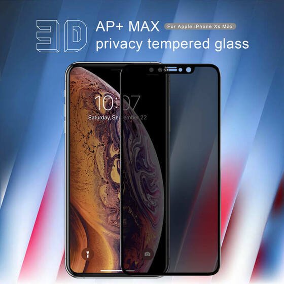 Microsonic Apple iPhone XS Max Privacy 5D Gizlilik Filtreli Cam Ekran Koruyucu Siyah