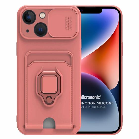 Microsonic Apple iPhone 14 Plus Kılıf Multifunction Silicone Pembe