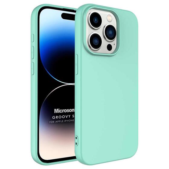 Microsonic Apple iPhone 15 Pro Max Kılıf Groovy Soft Turkuaz