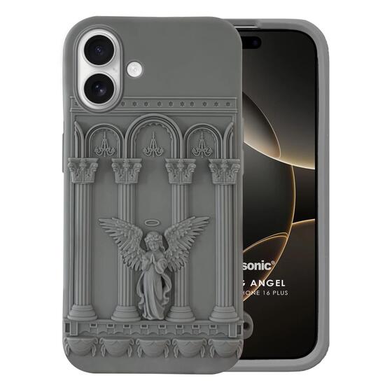 Microsonic Apple iPhone 16 Kılıf Praying Angel Gri