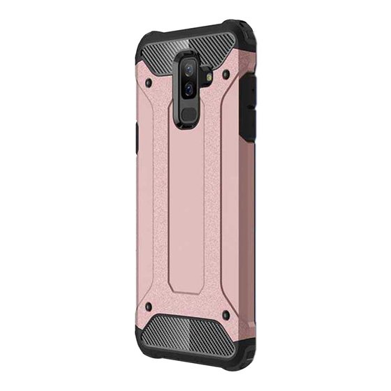 Microsonic Samsung Galaxy J8 Kılıf Rugged Armor Rose Gold