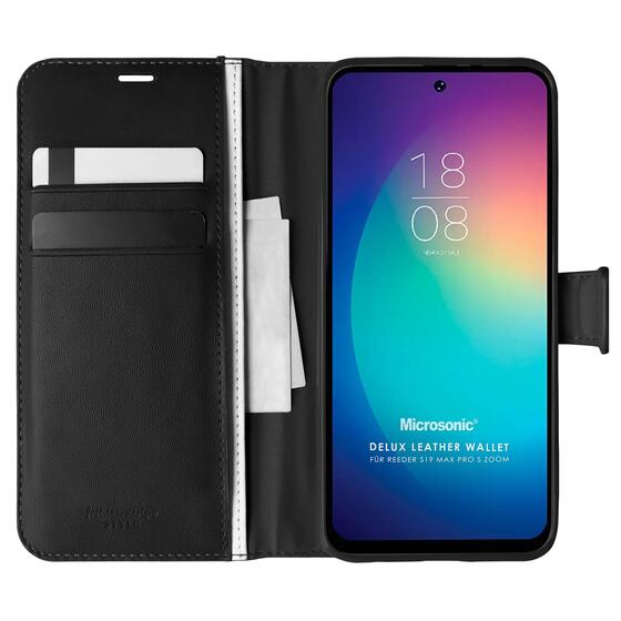 Microsonic Reeder S19 Max Pro S Zoom Kılıf Delux Leather Wallet Siyah