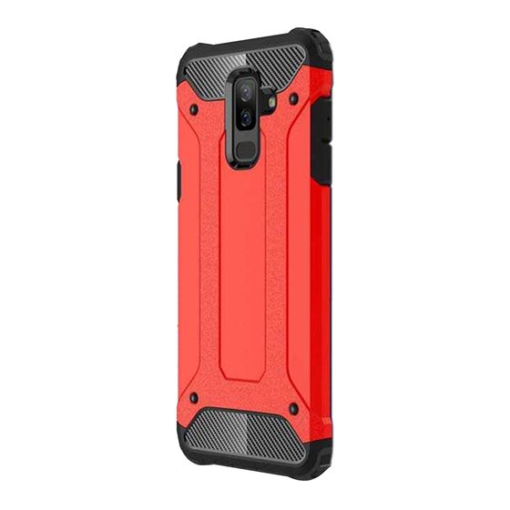 Microsonic Samsung Galaxy J8 Kılıf Rugged Armor Kırmızı