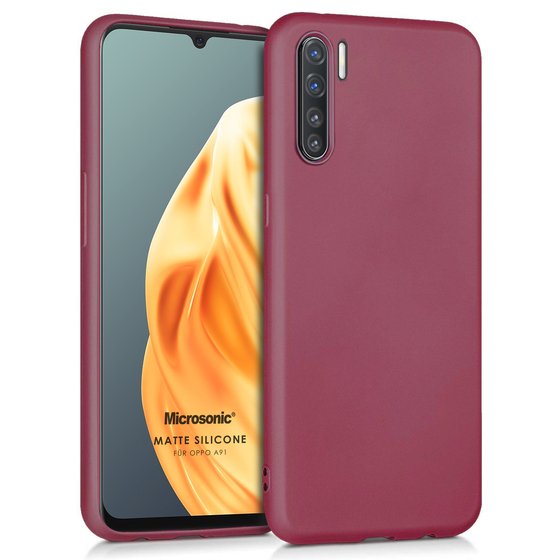 Microsonic Matte Silicone Oppo A91 Kılıf Mor