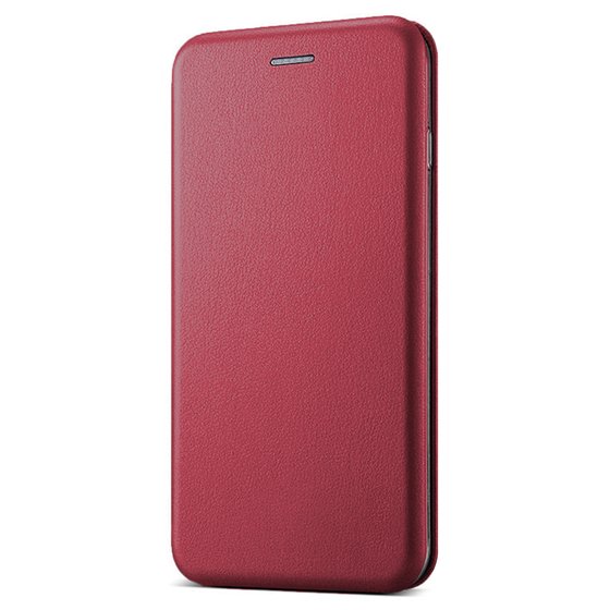 Microsonic Huawei Y7 2019 Kılıf Ultra Slim Leather Design Flip Cover Bordo