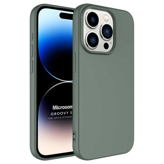 Microsonic Apple iPhone 15 Pro Max Kılıf Groovy Soft Koyu Yeşil