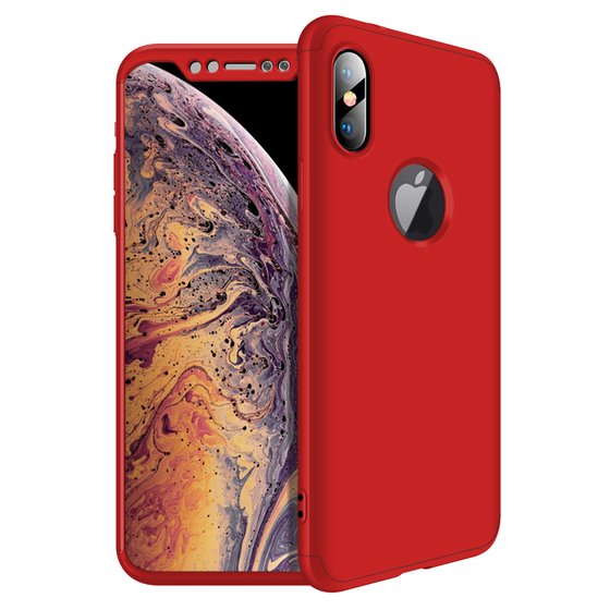 Microsonic Apple iPhone XS Max (6.5'') Kılıf Double Dip 360 Protective Kırmızı