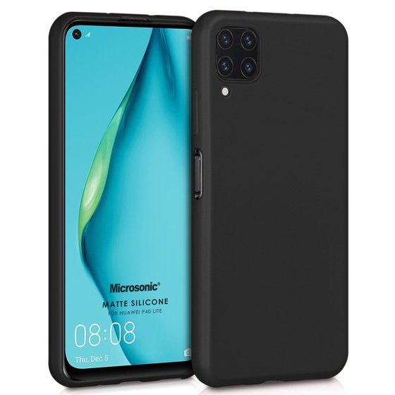 Microsonic Matte Silicone Huawei P40 Lite Kılıf Siyah