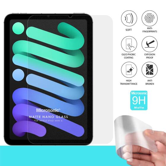Microsonic Apple iPad Mini 7 (A2993-A2995) Matte Nano Glass Cam Ekran Koruyucu