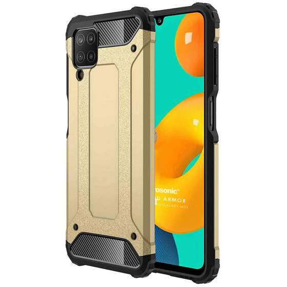 Microsonic Samsung Galaxy M32 4G Kılıf Rugged Armor Gold