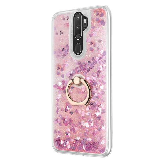 Microsonic Oppo A9 2020 Kılıf Glitter Liquid Holder Pembe