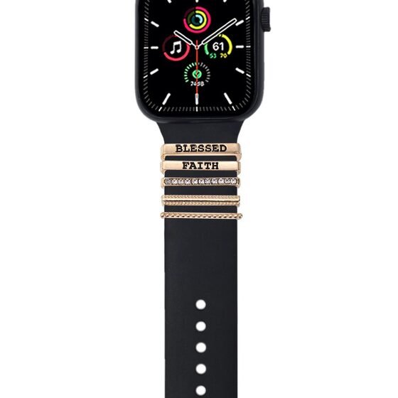 Microsonic Apple Watch SE 2022 40mm Kordon Aksesuarı Blessed Faith Charm Gold