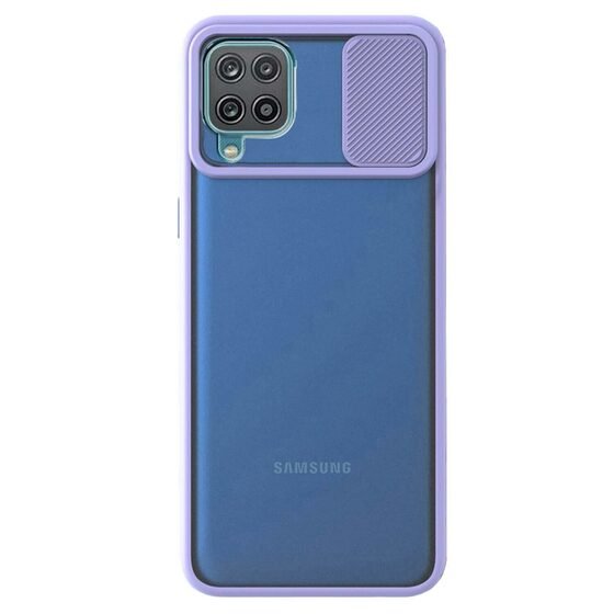 Microsonic Samsung Galaxy A12 Kılıf Slide Camera Lens Protection Lila