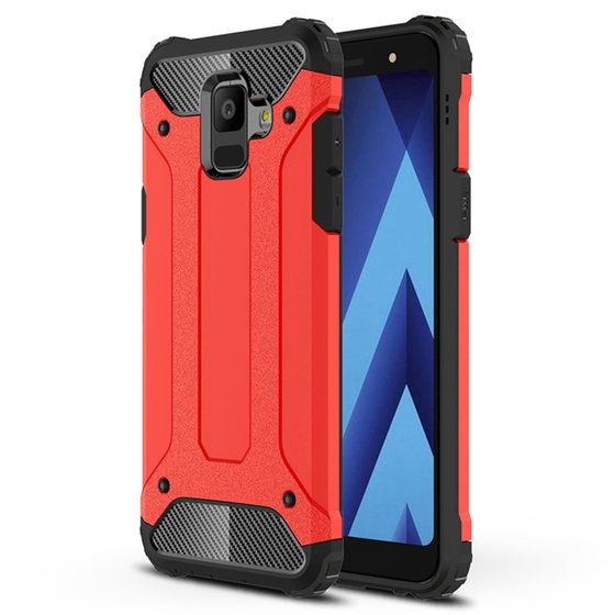 Microsonic Samsung Galaxy A6 2018 Kılıf Rugged Armor Kırmızı